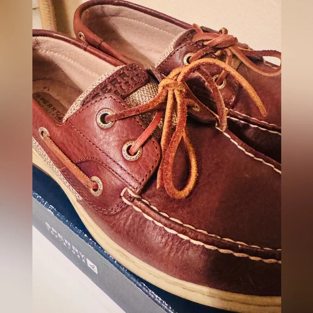 Sperry Women’s Top Sider Bluefish 2 Eye Tan Boat Shoes, Sailing, Deck Shoes - Picture 4 of 11